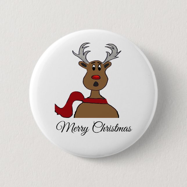 Red Nose Raindeer Button (Front)