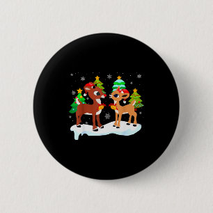 Red Nose Reindeer And Clarice Christmas Tree Kids  Button
