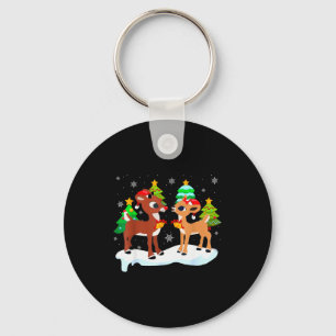 Red Nose Reindeer And Clarice Christmas Tree Kids Keychain