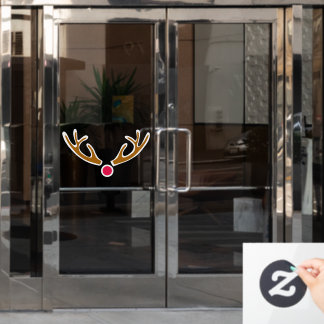 Red Nose Reindeer Window Cling