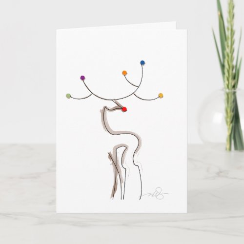 Red-Nosed Christmas Reindeer Holiday Card