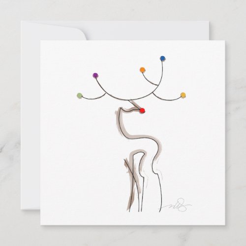 Red_Nosed Christmas Reindeer Holiday Card