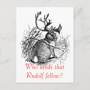 red nosed jackalope postcard