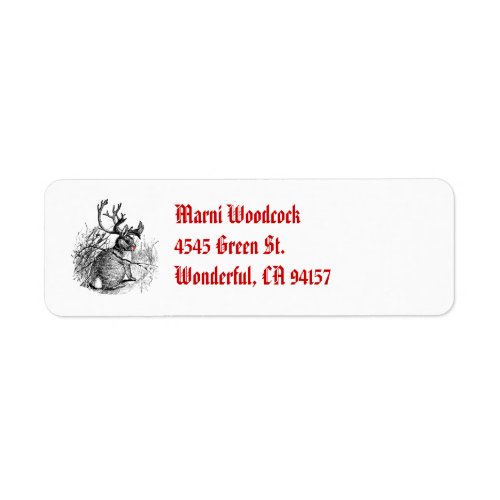 red nosed jackalope return address label