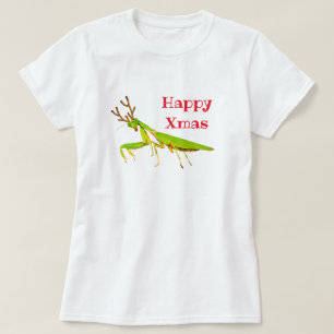 Red Nosed Praying Mantis Xmas T-shirt