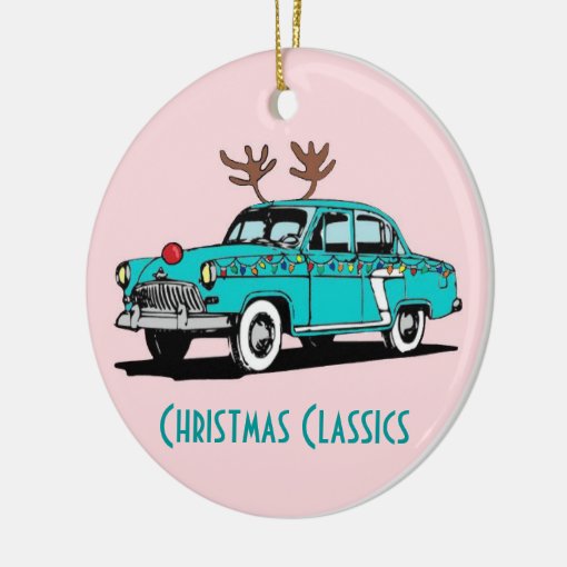 Red Nosed Reindeer Classic Car Christmas Ornament Zazzle