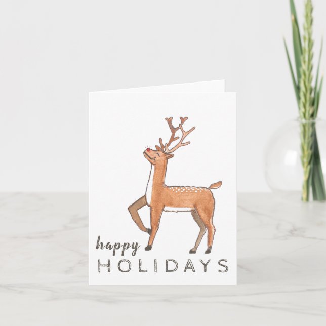 Red Nosed Reindeer Holiday Card (Front)