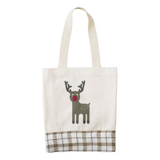 Red Nosed Reindeer Zazzle HEART Tote Bag