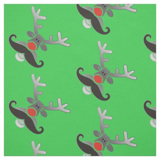 Red Nosed Rudolph with Moustache + your idea Fabric