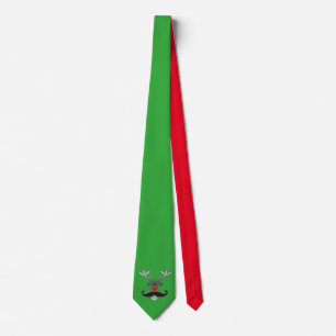 Red Nosed Rudolph with Moustache + your idea Neck Tie