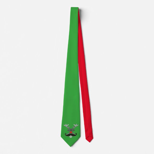 Red Nosed Rudolph with Moustache + your idea Neck Tie (Front)