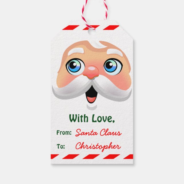 Red Nosed Santa Claus Gift Tags (Back)