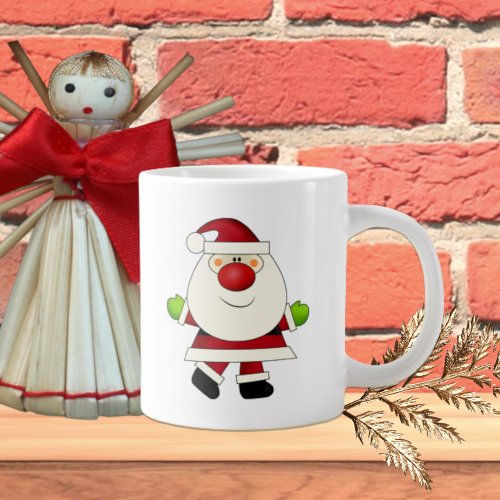 Red Nosed Santa Giant Coffee Mug