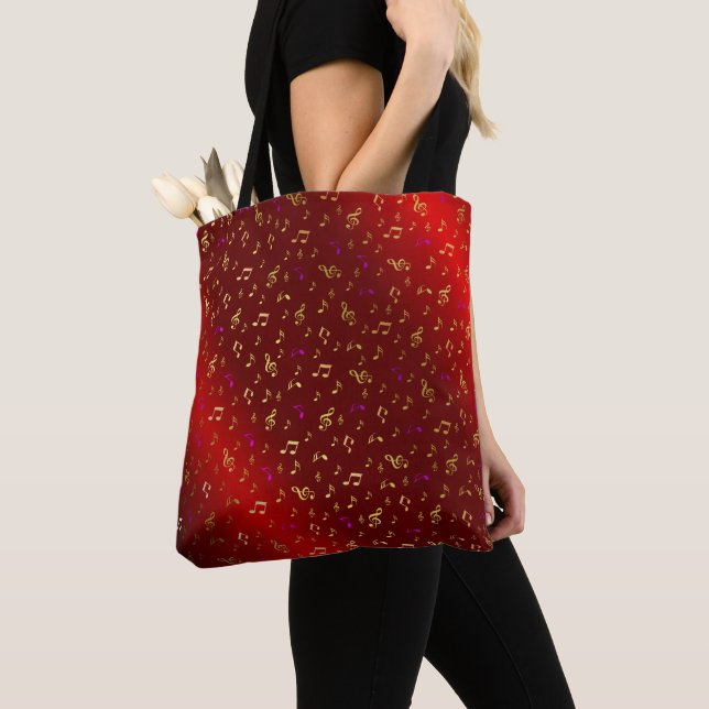 red,note, musical, melody, music, sound, sign, tote bag (Close Up)