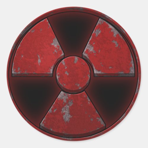Red Nuke Classic Round Sticker