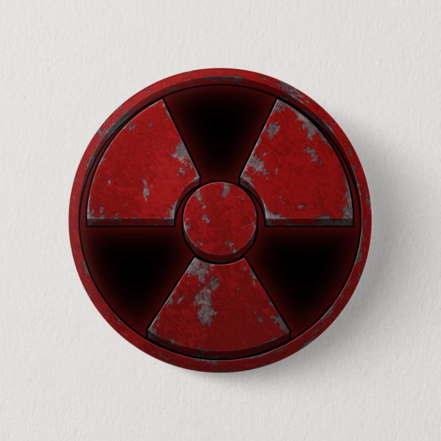 Red Nuke Pinback Button (Front)
