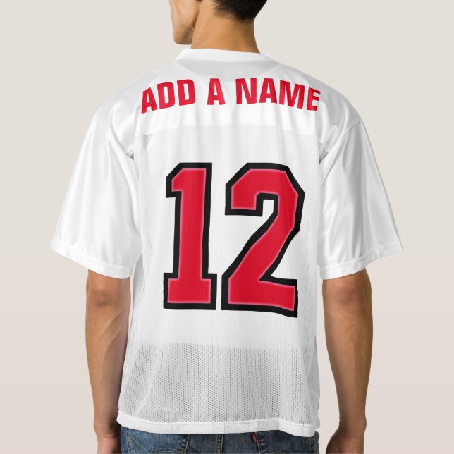 Red Number 12 men's football jersey (Back)