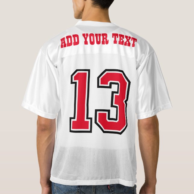 Red Number 13 men's football jersey (Back)