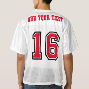 Red Number 16 men's football jersey