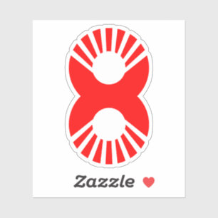 Red Number 8 Sticker