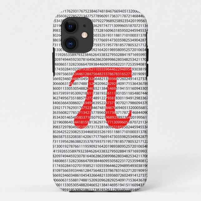 Red Number pi is a mathematical constant symbol Case-Mate iPhone Case (Back)