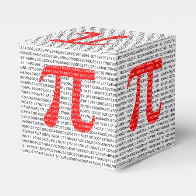 Red Number pi is a mathematical constant symbol Favor Boxes (Front Side)
