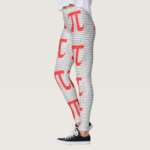 Red Number pi is a mathematical constant symbol Leggings