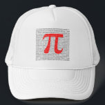 Red Number pi is a mathematical constant symbol Trucker Hat<br><div class="desc">Red Number pi is a mathematical constant symbol</div>