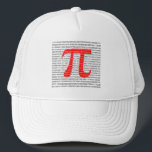 Red Number pi is a mathematical constant symbol Trucker Hat<br><div class="desc">Red Number pi is a mathematical constant symbol</div>