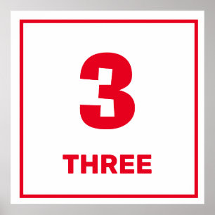 Red number three Poster