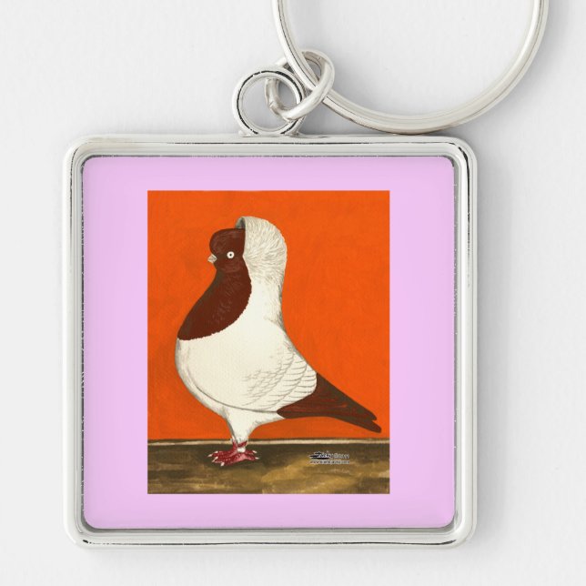 Red Nun Pigeon Keychain (Front)