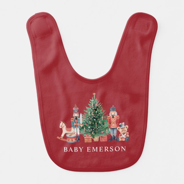 Red Nutcracker Baby Bib (Front)