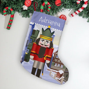 Red Nutcracker, Bavarian German Personalized  Small Christmas Stocking