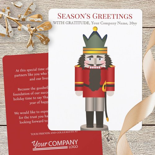 Red Nutcracker Business Christmas Cards