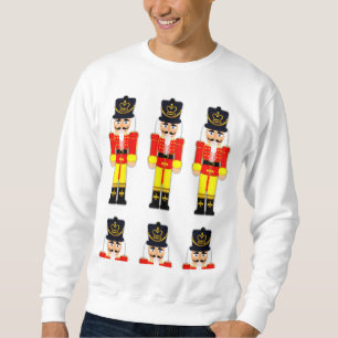 Red Nutcracker Christmas Basic Sweatshirt, White Sweatshirt