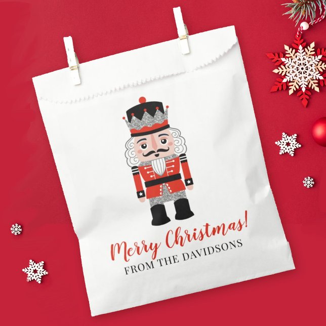 Red Nutcracker Christmas Holiday Party Favor Favor Bag (A cute bag for your Christmas holiday party favors.)