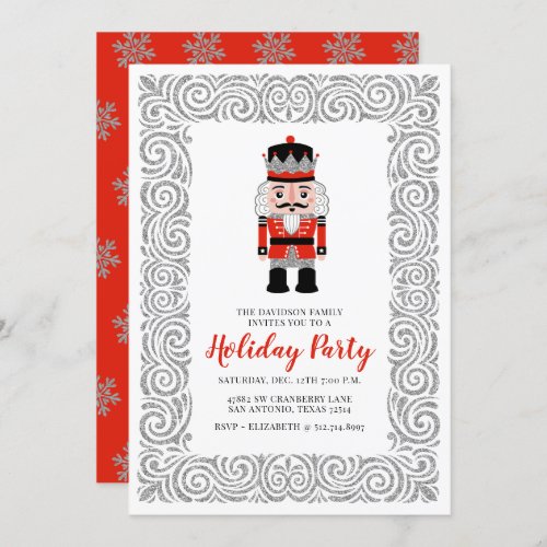 Red Nutcracker Christmas Holiday Party Invitation