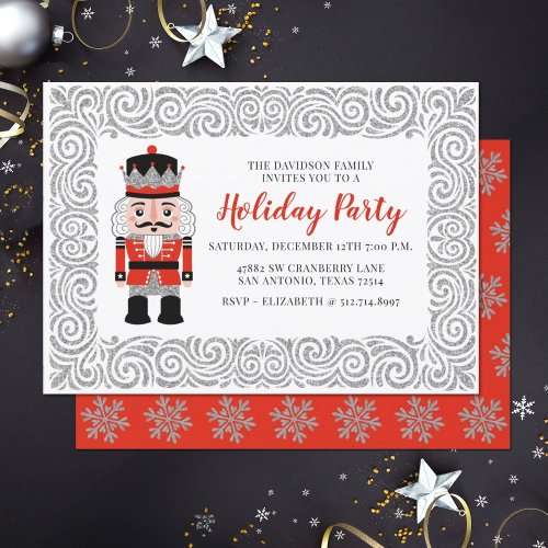 Red Nutcracker Christmas Holiday Party Invitation