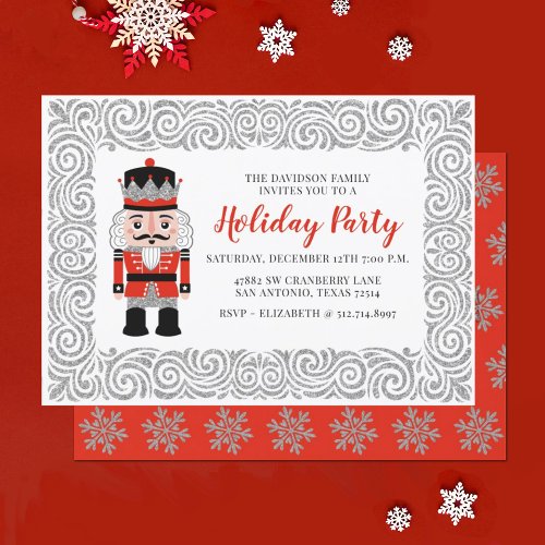 Red Nutcracker Christmas Holiday Party Invitation