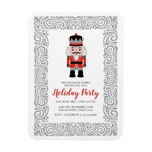Red Nutcracker Christmas Holiday Party Invitation Magnet