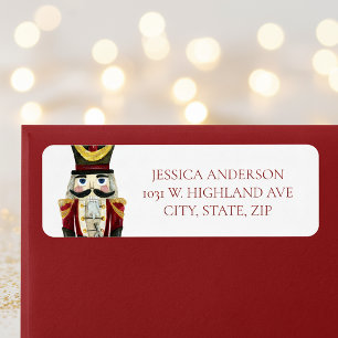 Red Nutcracker Christmas Holiday Return Address Label