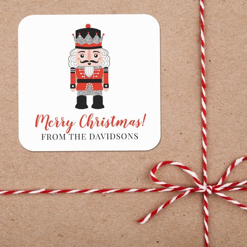 Red Nutcracker Christmas Holiday  Square Sticker