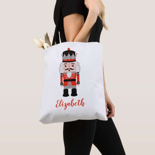 Red Nutcracker Christmas Holiday  Tote Bag