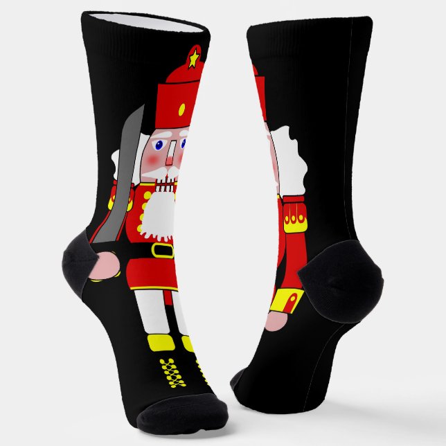 Red Nutcracker Christmas Socks (Angled)