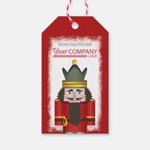 Red Nutcracker Company Logo Christmas Gift Tag