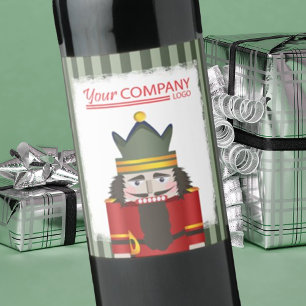 Red Nutcracker Company Logo Christmas Wine Label