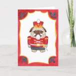 Red Nutcracker Pug Christmas Card