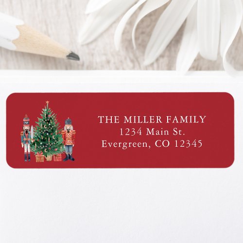 Red Nutcracker Return Address Label