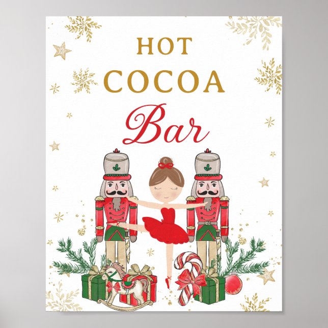 Red Nutcracker Winter Onederland Hot Cocoa Bar Poster (Front)
