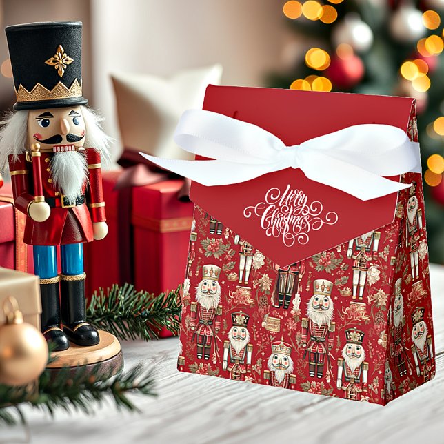 Red nutcrackers pattern Christmas gift Favor Boxes (Creator Uploaded)